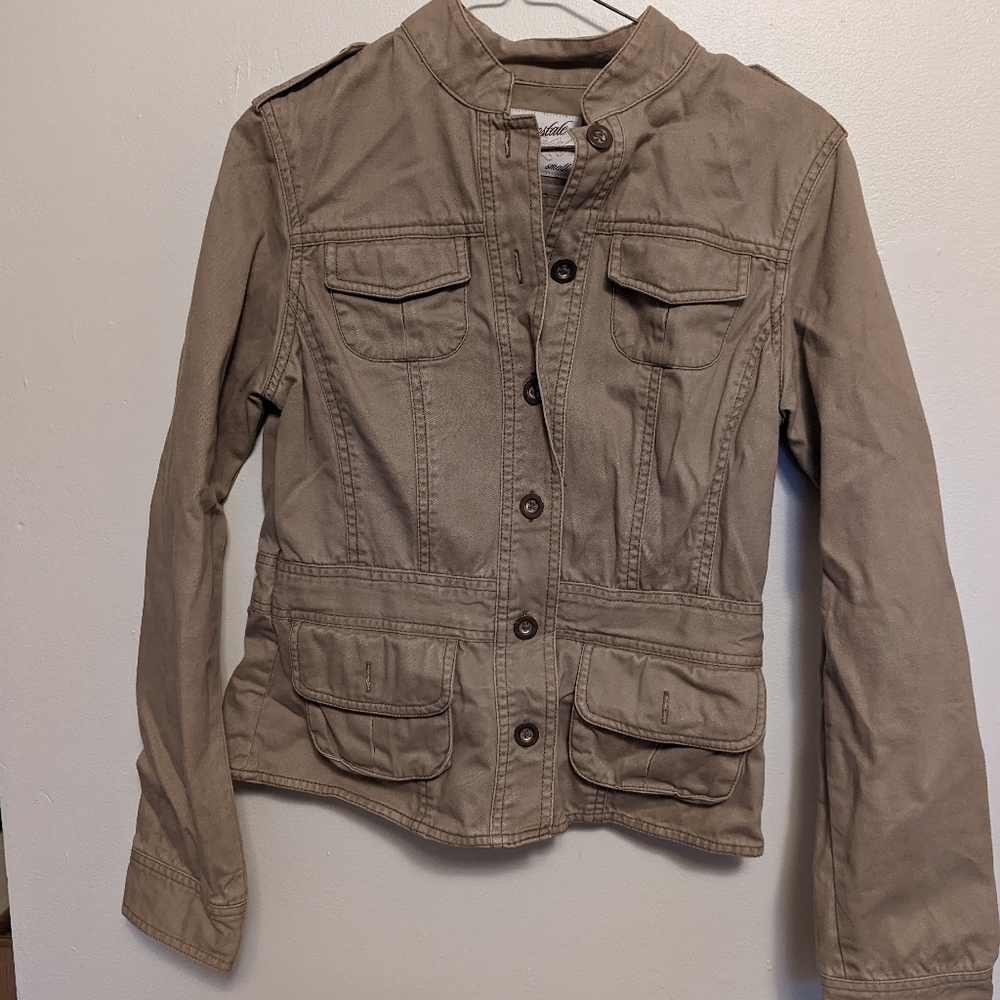 Khaki Safari Jacket with Buttons